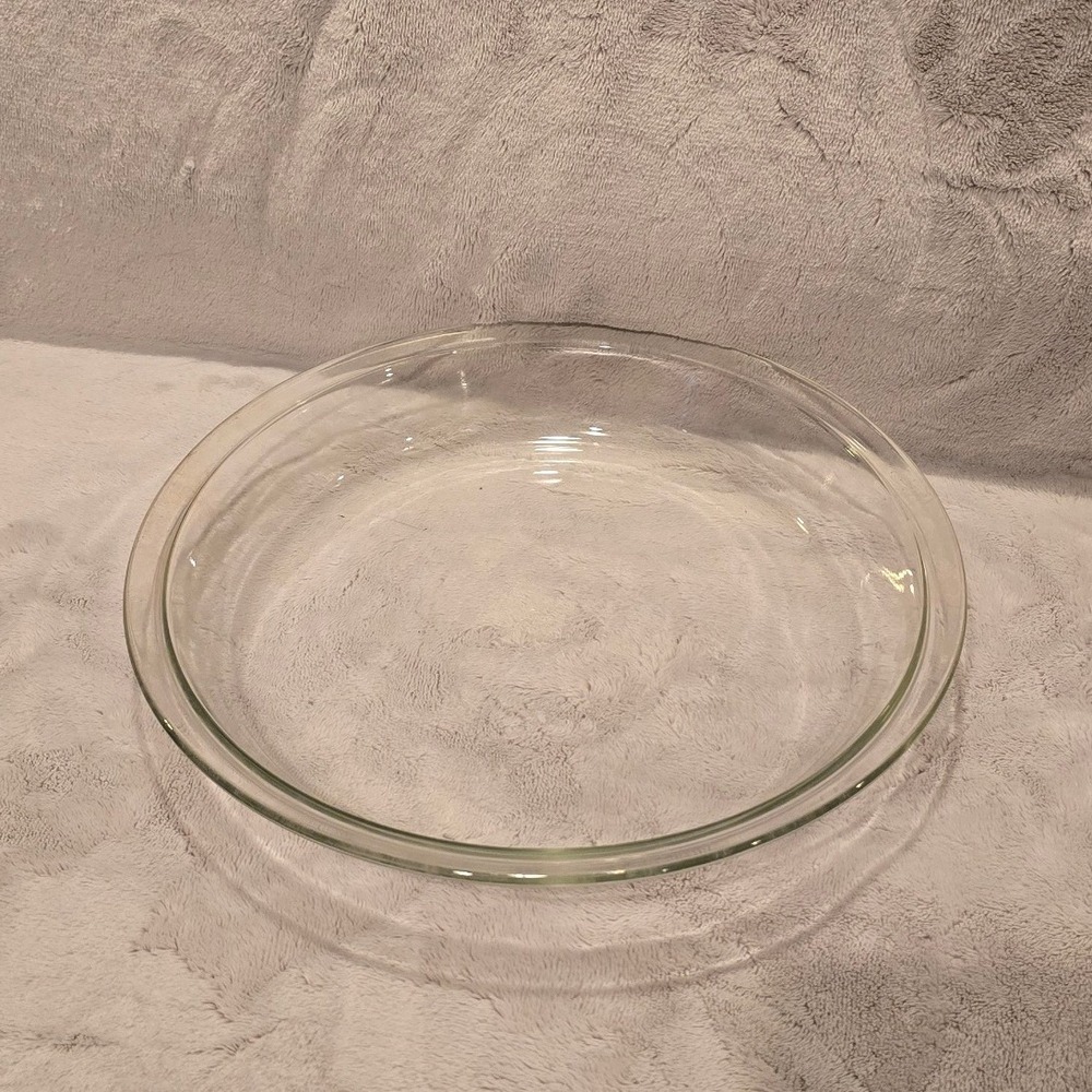 Vintage PYREX 23cm 9" Clear Glass Round Pie Plate Baking Dish Corning NY USA